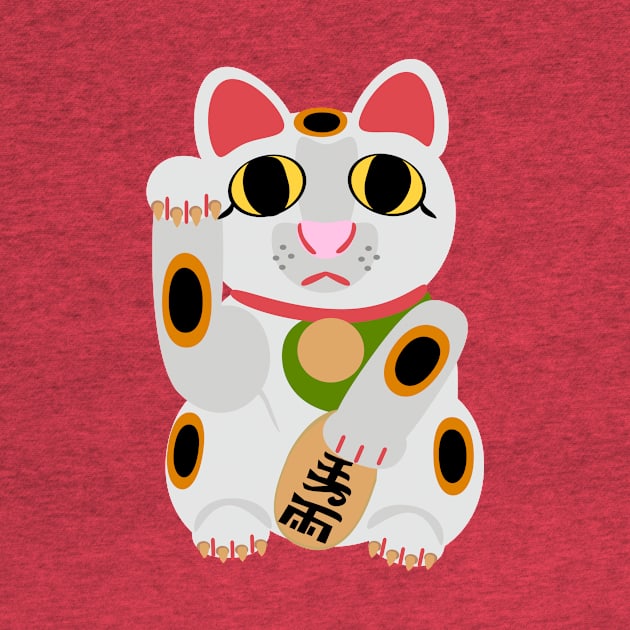 Lucky Cat Cute Cartoon Fortune Art by Tshirtfort